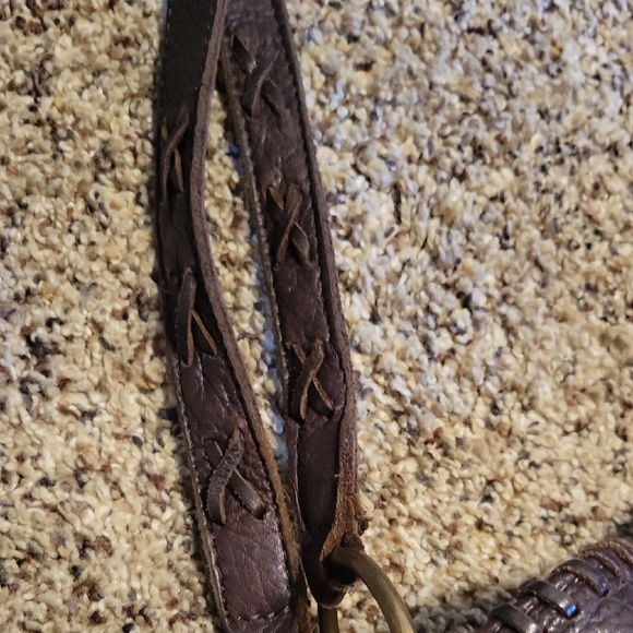 STS Ranchwear Dark Brown Leather Shoulder Bag with Brass Studs - Picture 2 of 5